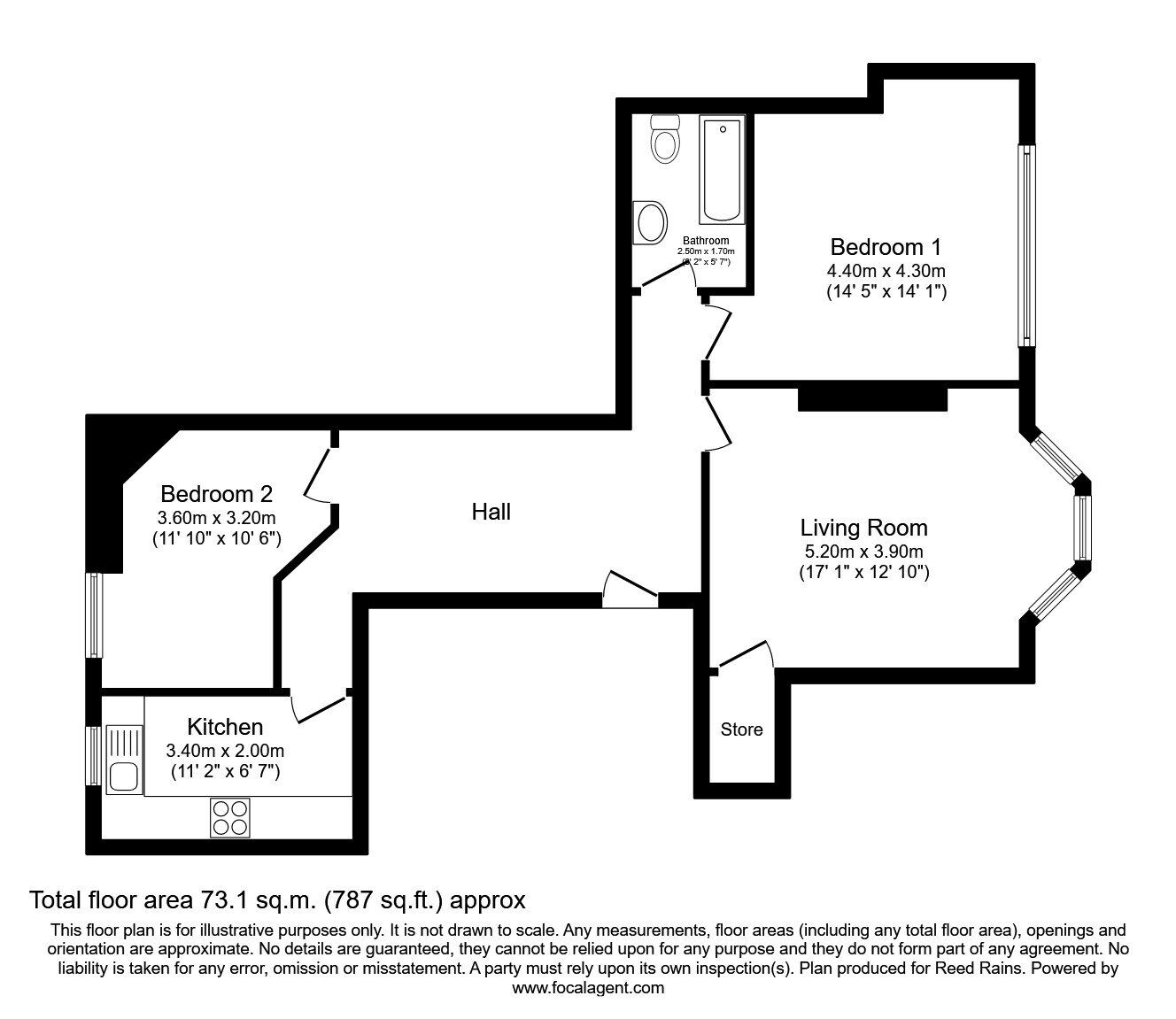 Floorplan of 2 bedroom  Flat to rent, Old Lansdowne Road, Manchester, Greater Manchester, M20