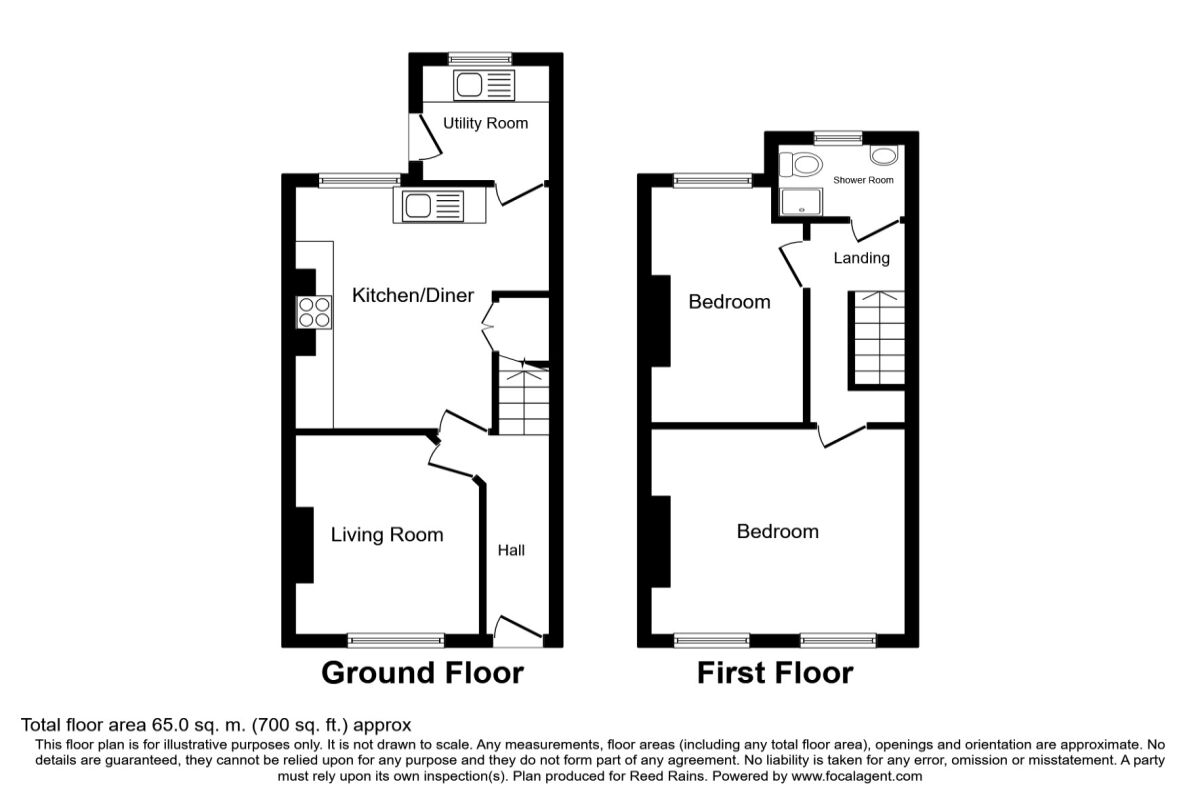 Floorplan of 2 bedroom Mid Terrace House for sale, Horton Road, Fallowfield, Manchester, M14