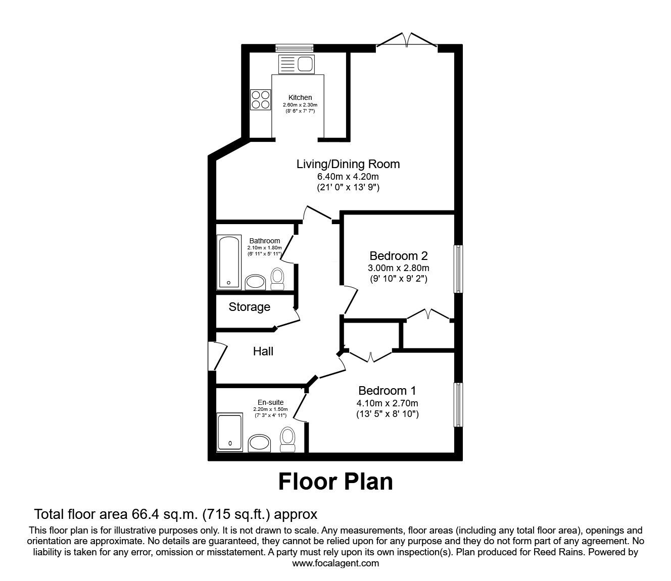 Floorplan of 2 bedroom Flat for sale, Withington Road, Manchester, Greater Manchester, M16