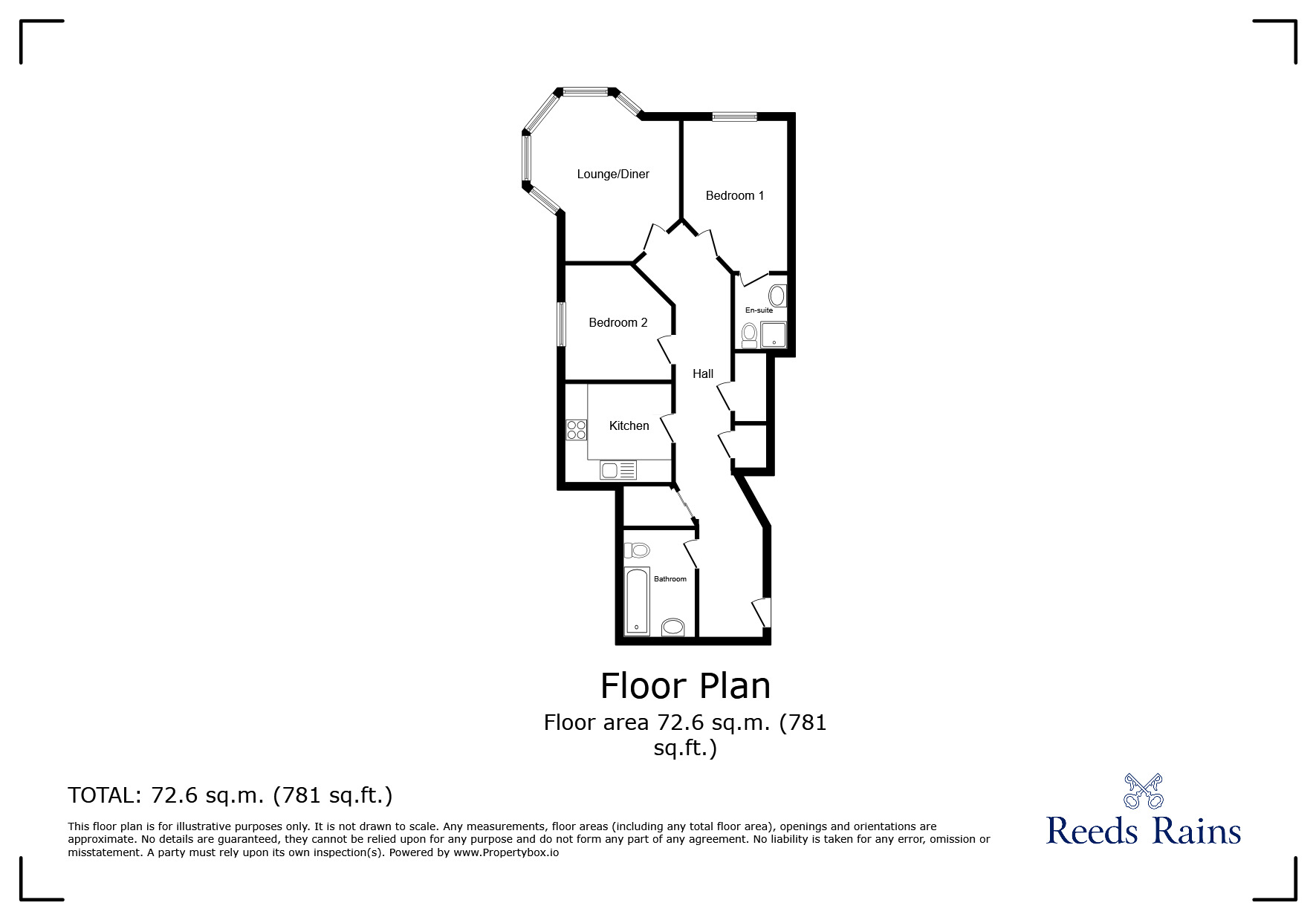Floorplan of 2 bedroom Flat to rent, Wilmslow Road, Manchester, Greater Manchester, M20