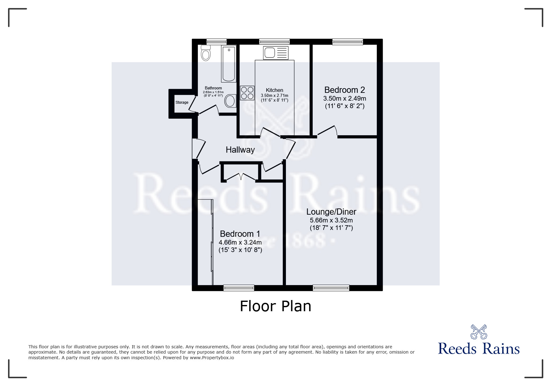 Floorplan of 2 bedroom  Flat to rent, Holme Road, Manchester, Greater Manchester, M20