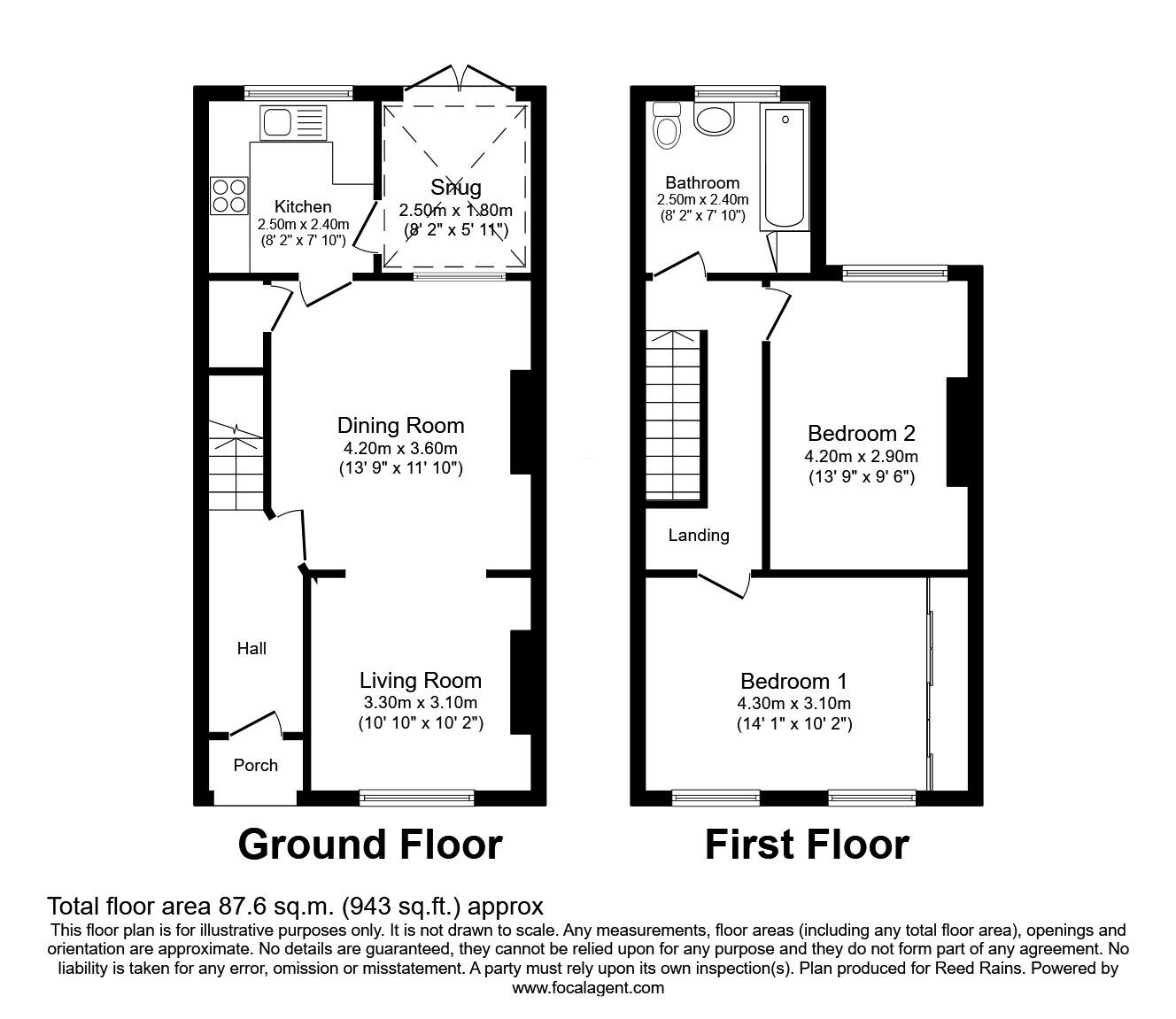 Floorplan of 2 bedroom End Terrace House for sale, Henwood Road, Manchester, Greater Manchester, M20