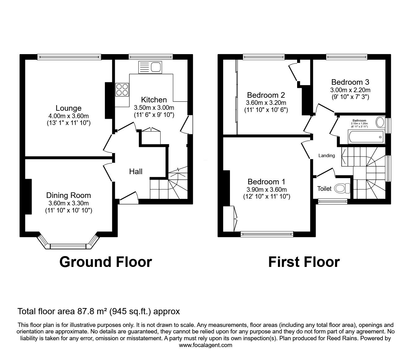 Floorplan of 3 bedroom Semi Detached House for sale, Floyd Avenue, Manchester, Greater Manchester, M21