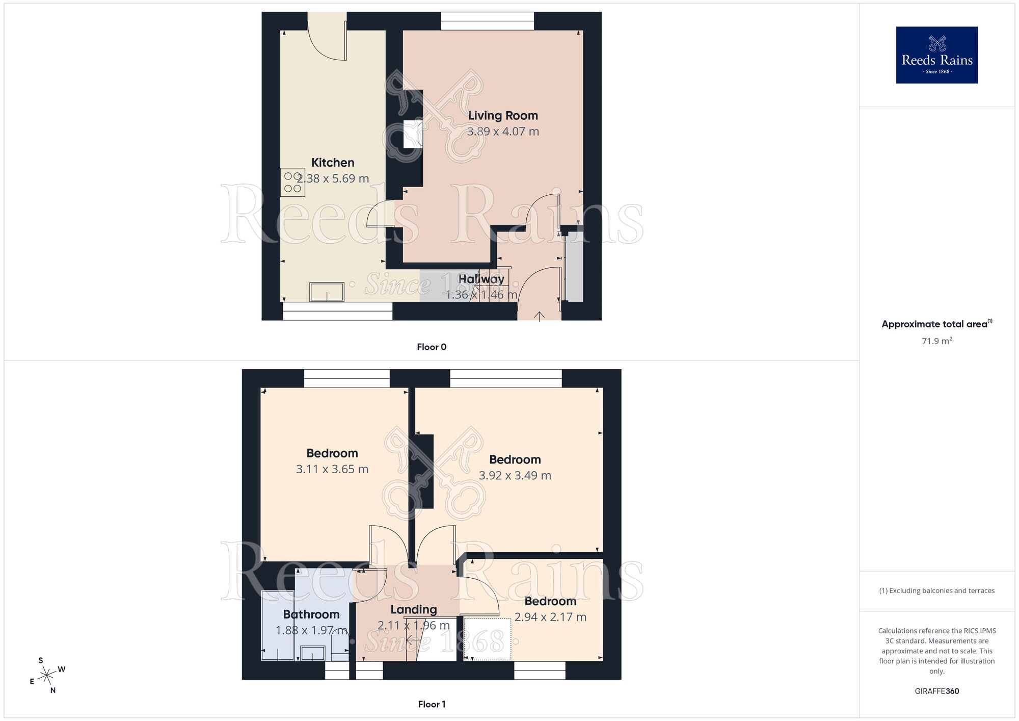 Floorplan of 3 bedroom Semi Detached House for sale, Green End Road, Manchester, Greater Manchester, M19