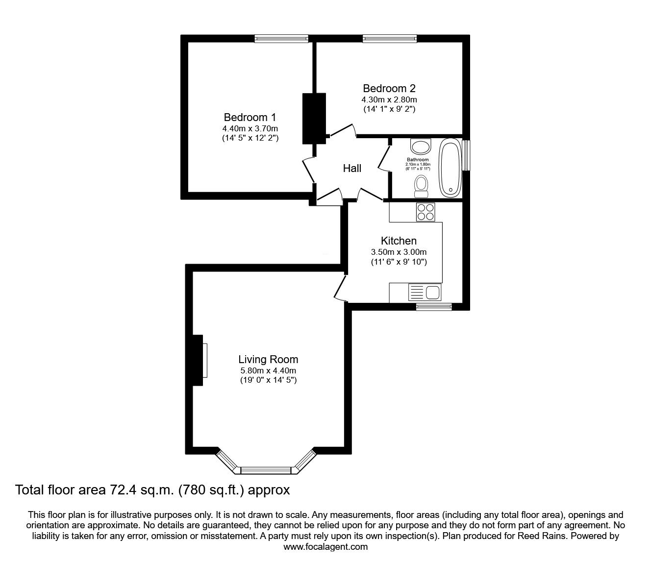 Floorplan of 2 bedroom  Flat for sale, Atwood Road, Manchester, Greater Manchester, M20