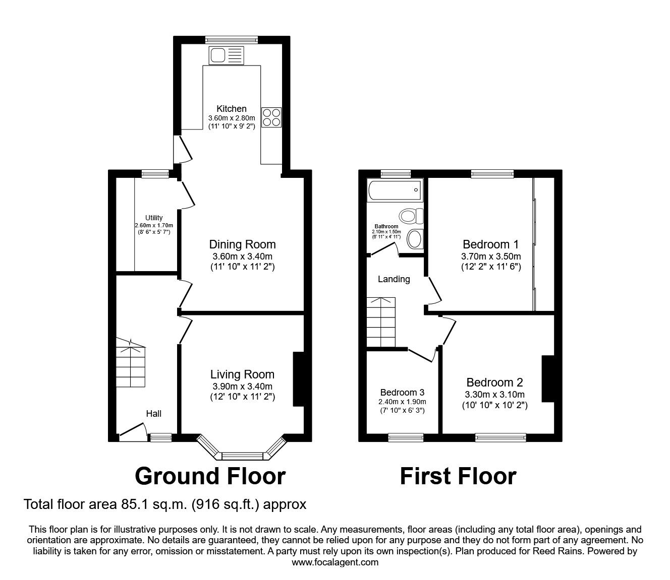 Floorplan of 3 bedroom Mid Terrace House for sale, Livesey Street, Levenshulme, Greater Manchester, M19