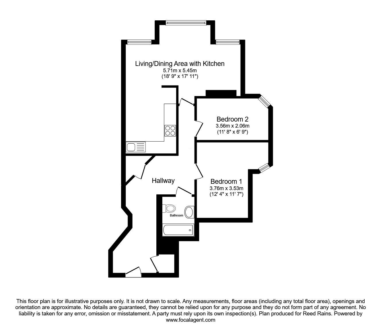 Floorplan of 2 bedroom  Flat for sale, Whalley Road, Manchester, M16