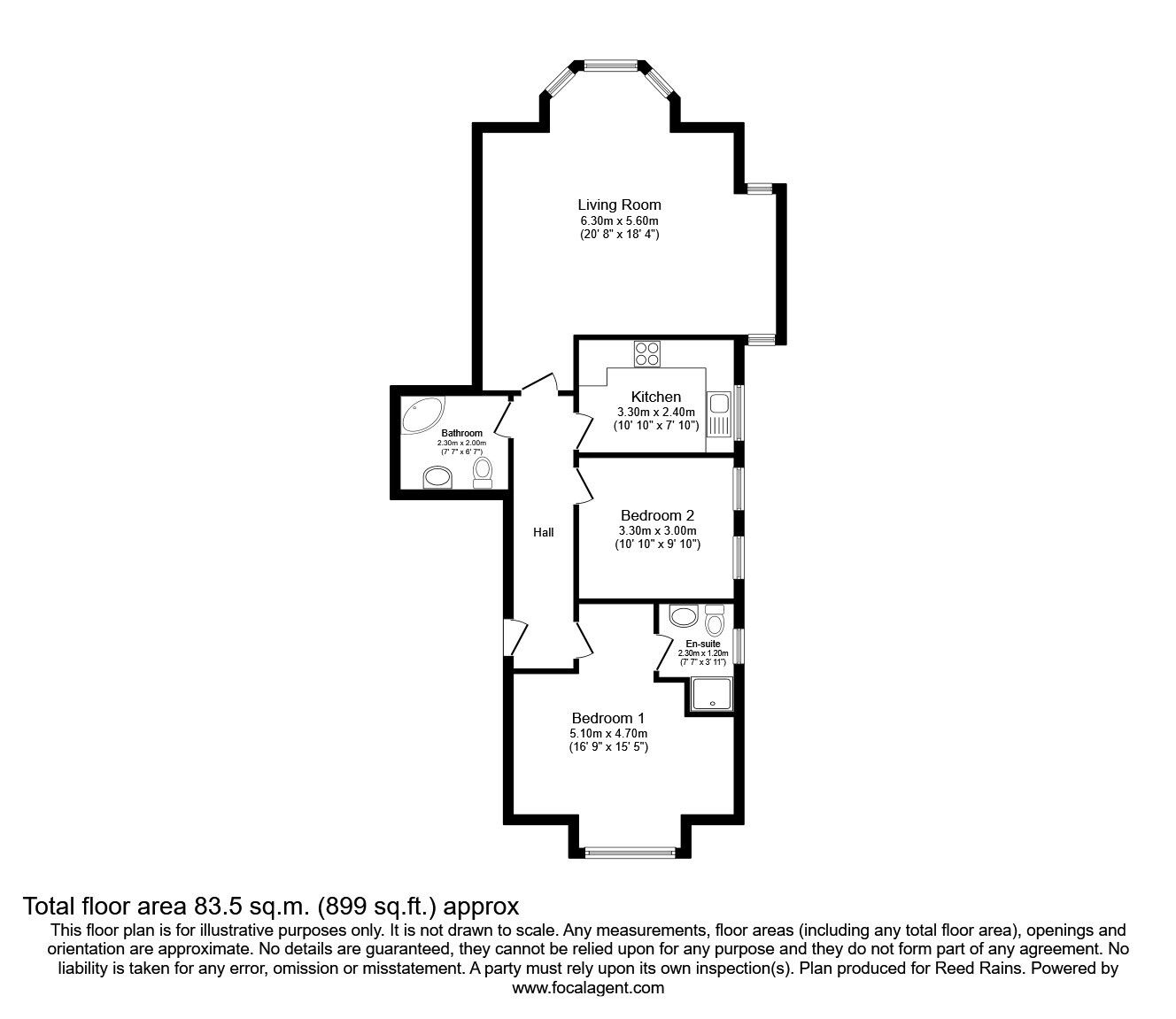 Floorplan of 2 bedroom  Flat for sale, Lancaster Road, Manchester, Greater Manchester, M20
