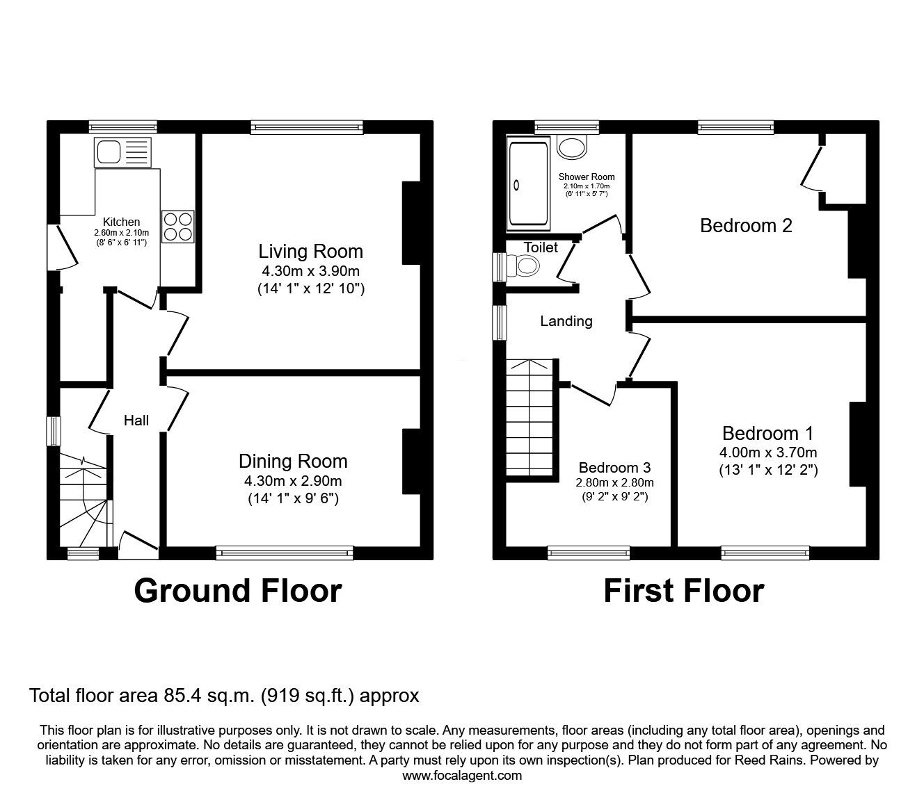 Floorplan of 3 bedroom Semi Detached House for sale, Stretton Avenue, Manchester, Greater Manchester, M20