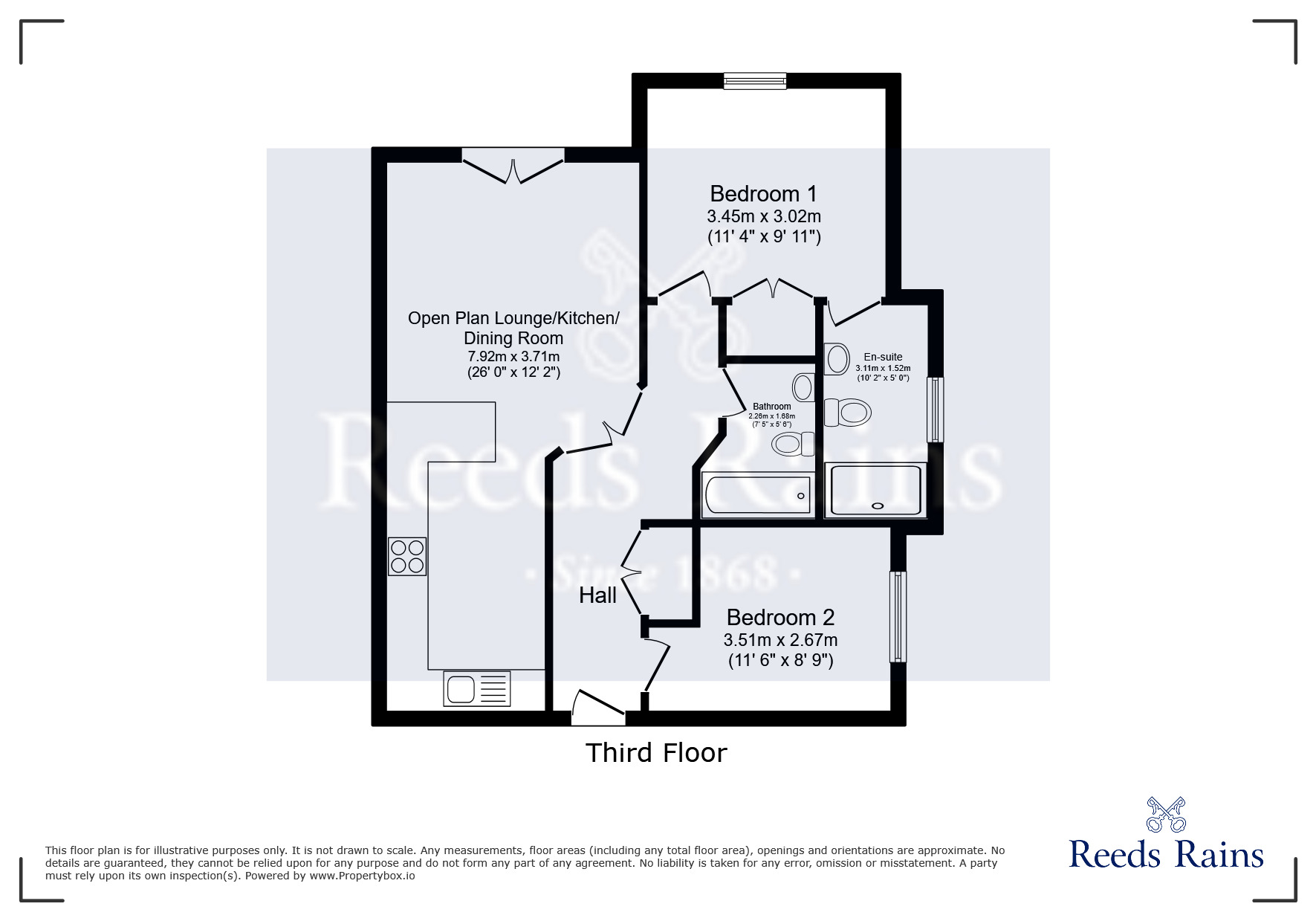 Floorplan of 2 bedroom  Flat to rent, Moorland Road, Manchester, Greater Manchester, M20
