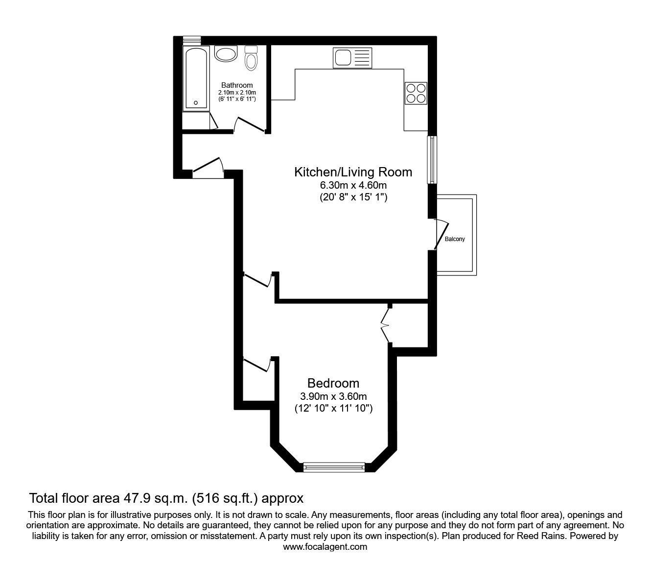 Floorplan of 1 bedroom  Flat for sale, Parkfield Road South, Manchester, Greater Manchester, M20