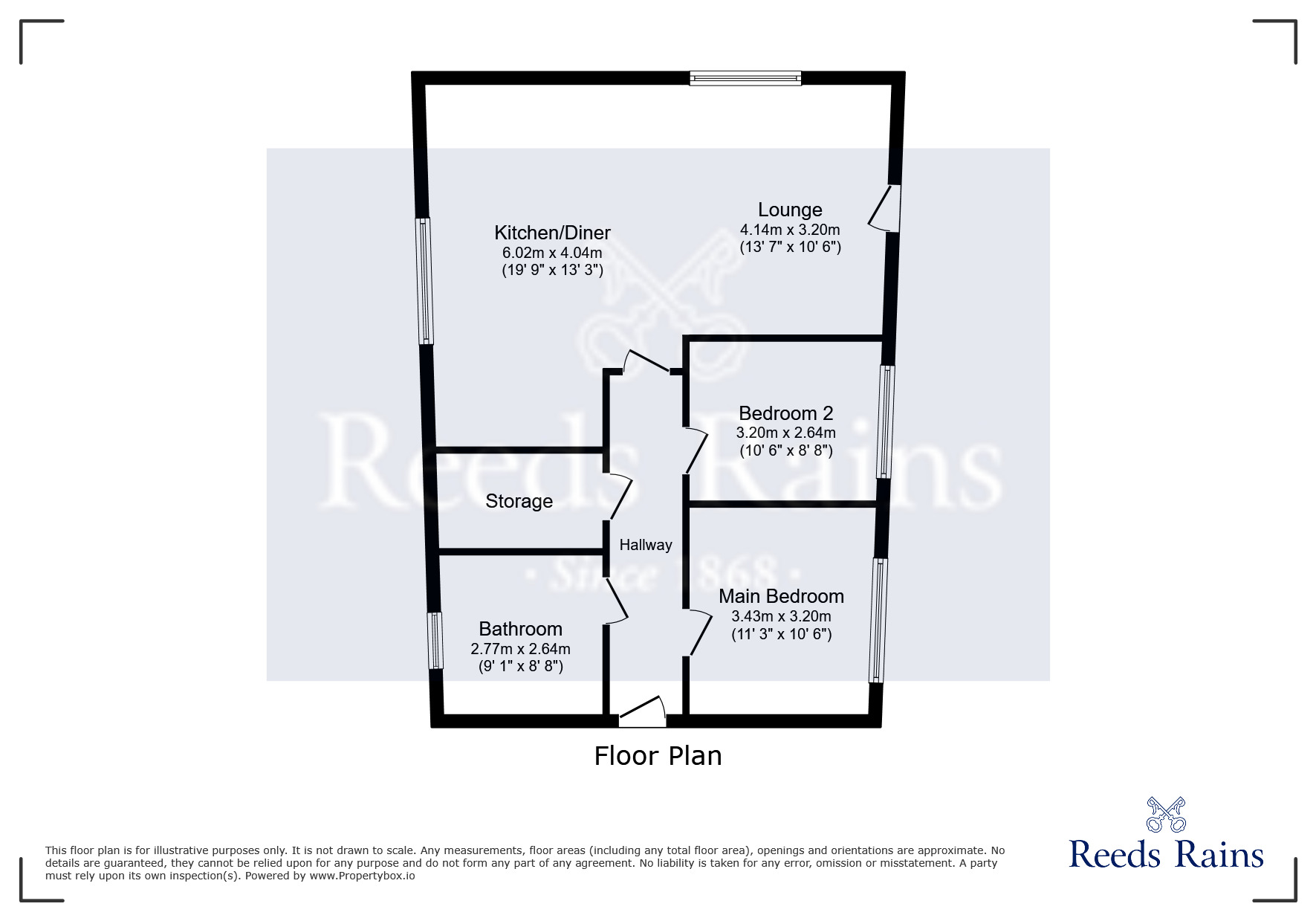Floorplan of 2 bedroom  Flat for sale, Wilmslow Road, Manchester, Greater Manchester, M20
