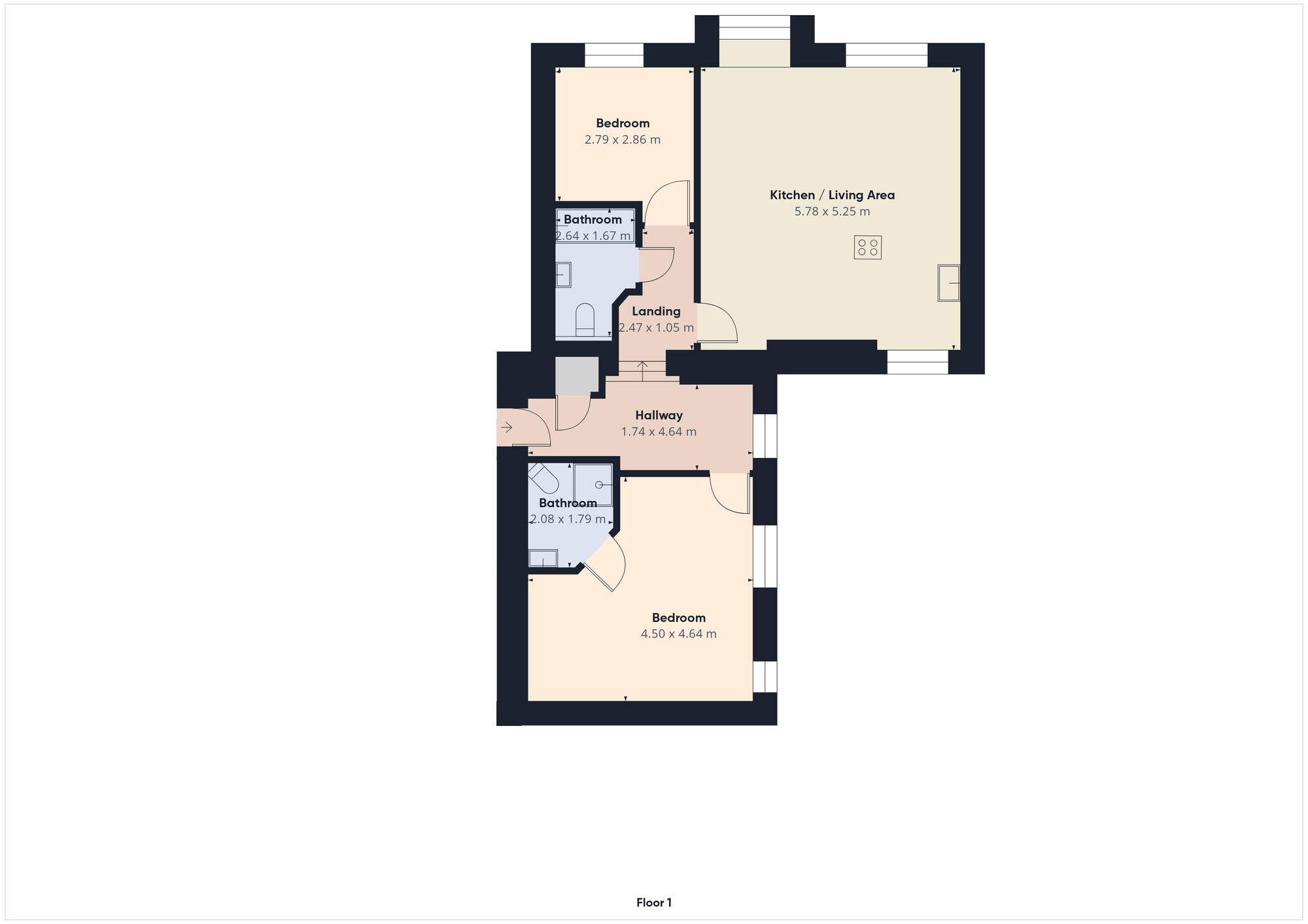 Floorplan of 2 bedroom Flat for sale, Bronington Close, Manchester, Greater Manchester, M22