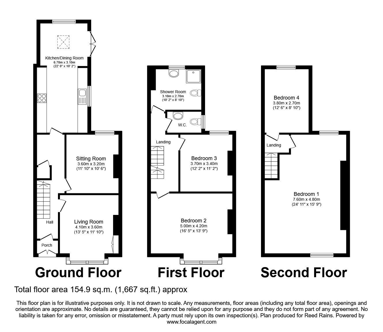 Floorplan of 4 bedroom House to rent, Clarendon Road, Manchester, Greater Manchester, M16