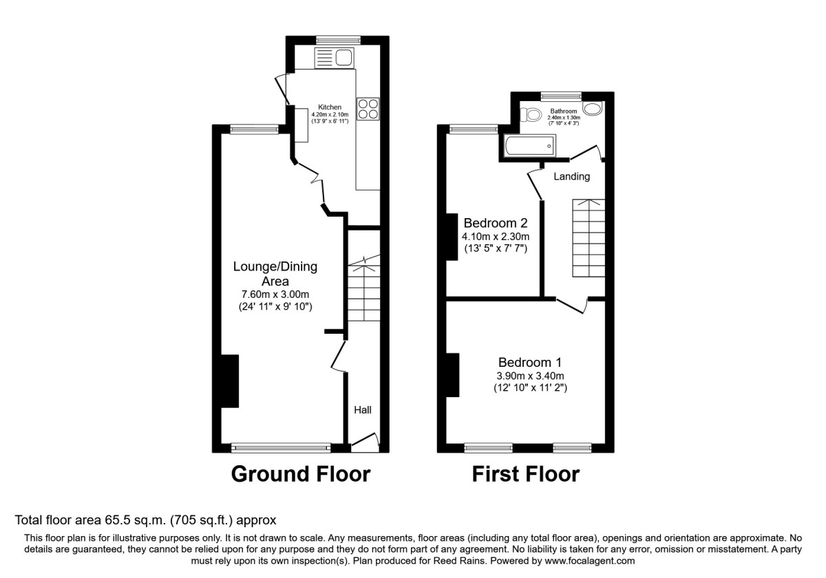 Floorplan of 2 bedroom Mid Terrace House to rent, Thornton Road, Manchester, M14