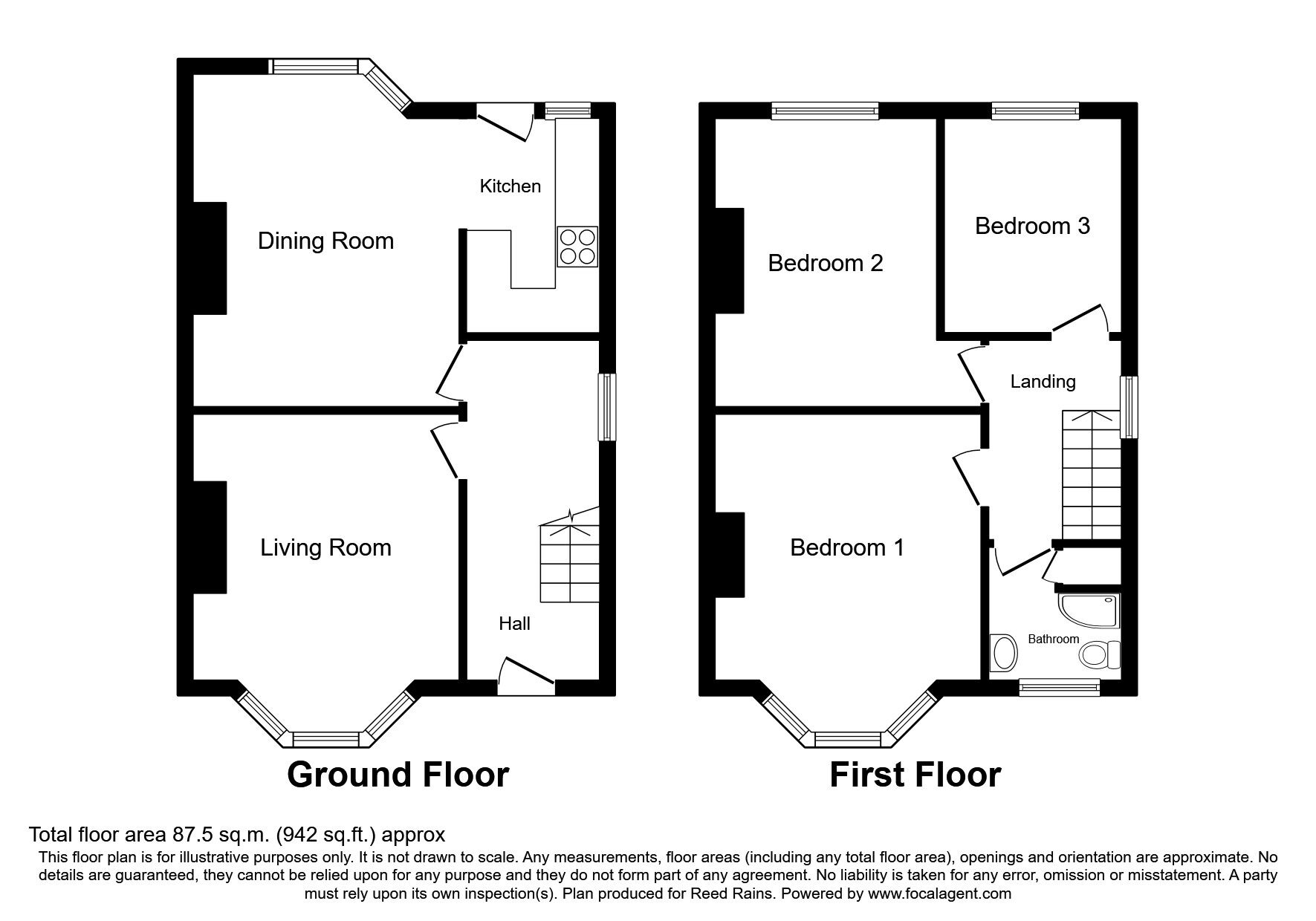 Floorplan of 3 bedroom Semi Detached House to rent, Kingsway Avenue, Manchester, Greater Manchester, M19
