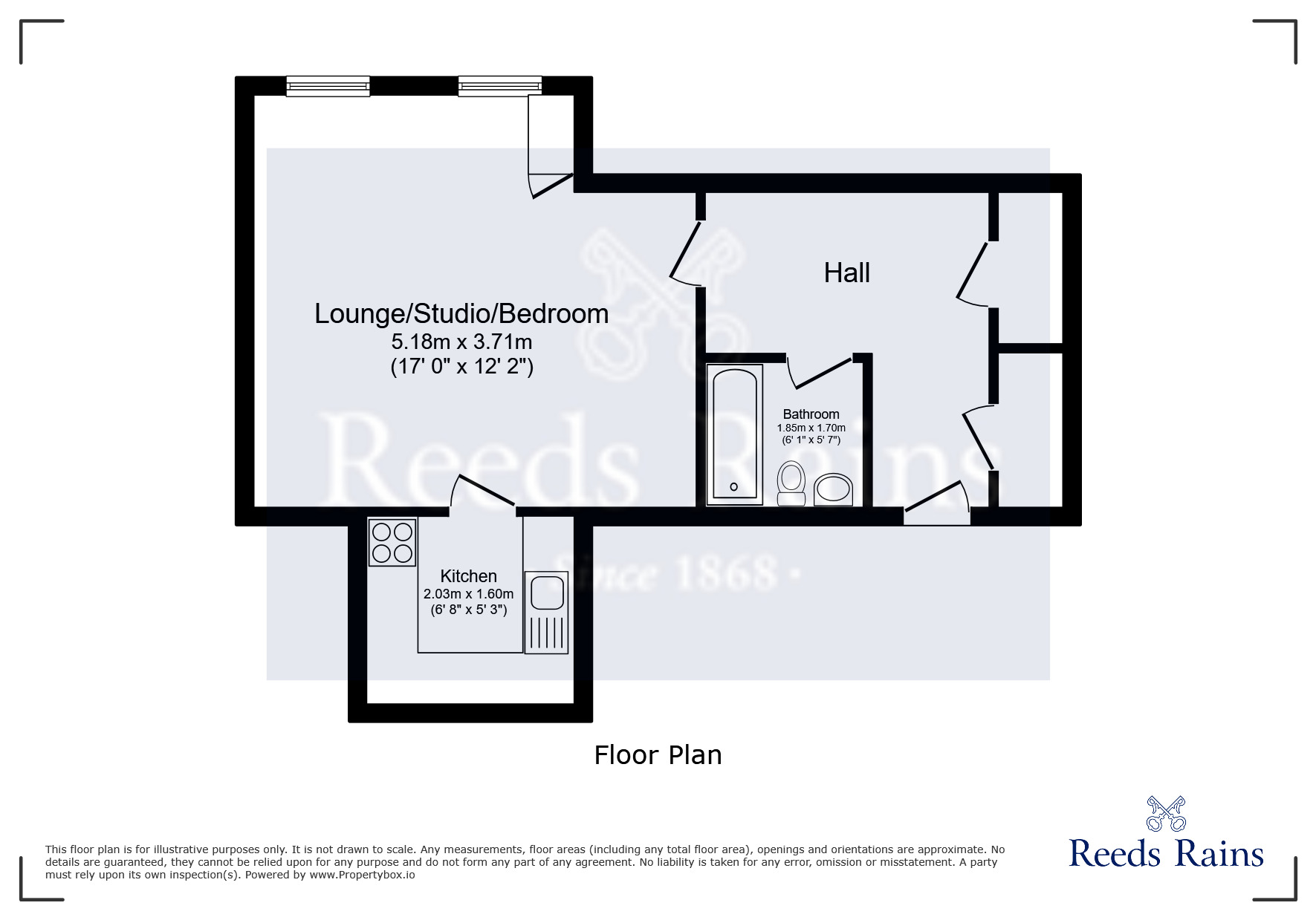 Floorplan of 1 bedroom Flat for sale, Mersey Road, Didsbury, Greater Manchester, M20