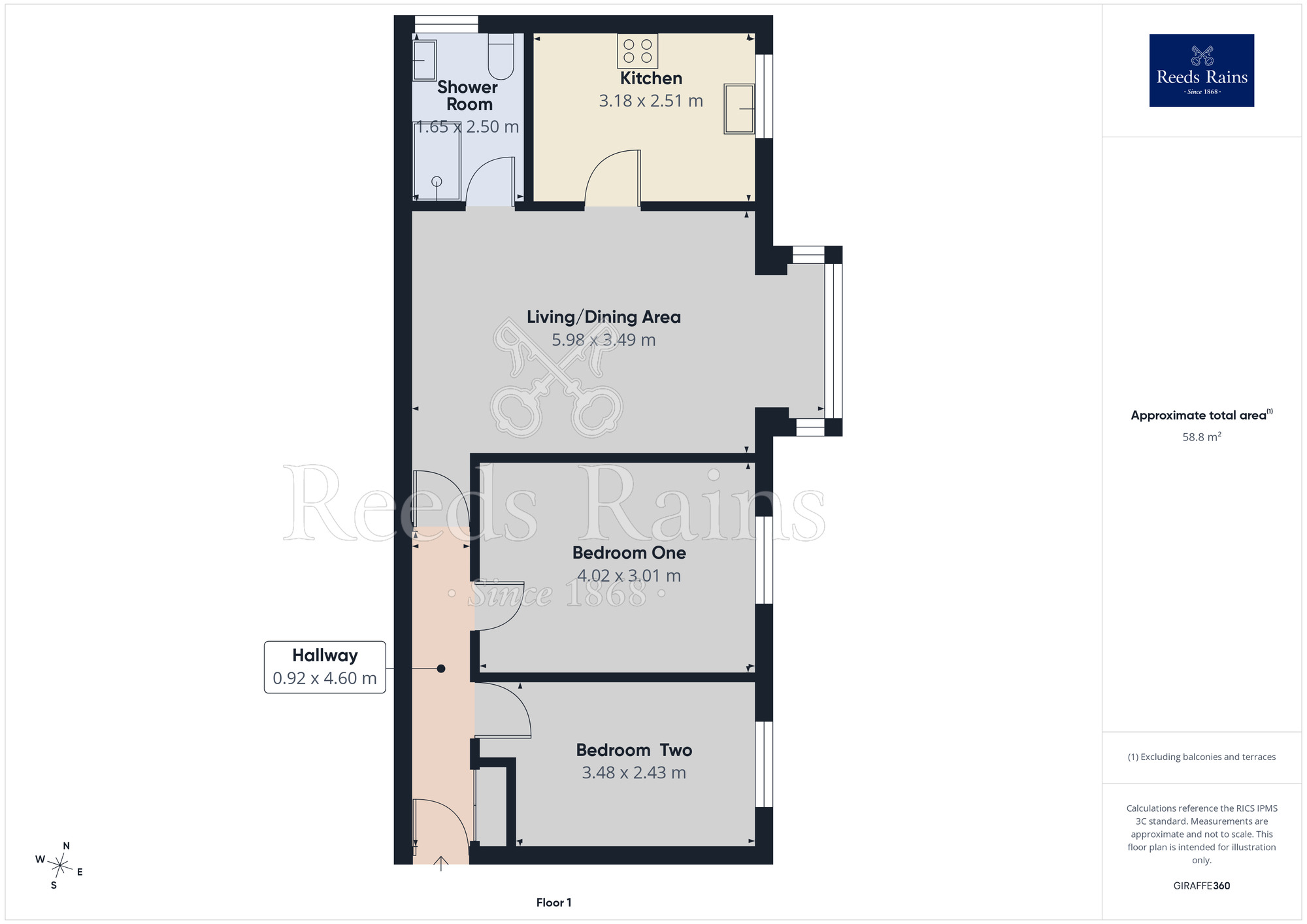 Floorplan of 2 bedroom Flat for sale, Aldborough Close, Manchester, Greater Manchester, M20