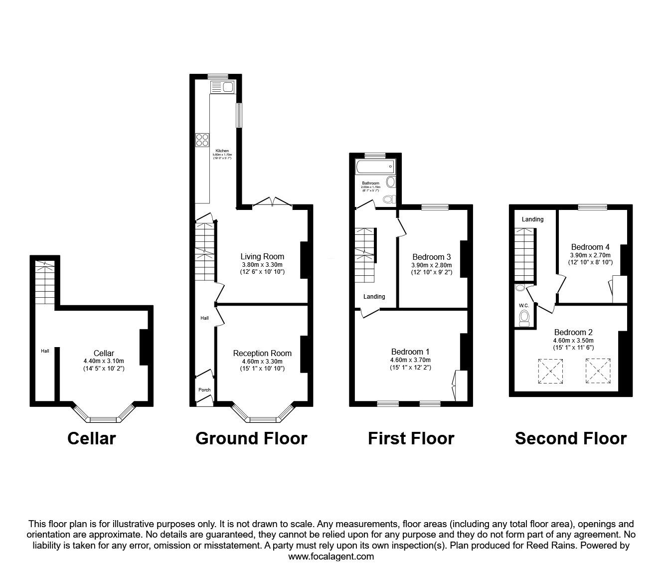 Floorplan of 4 bedroom End Terrace House for sale, Davenport Avenue, Manchester, Greater Manchester, M20