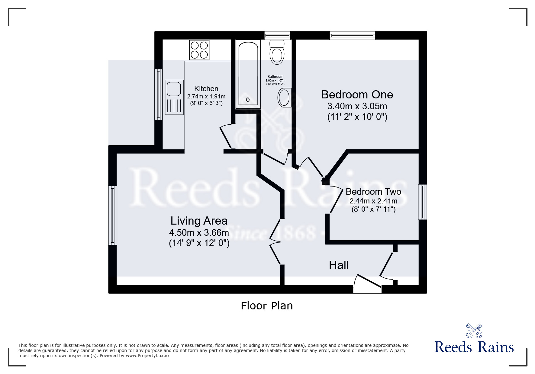 Floorplan of 2 bedroom Flat to rent, Parrs Wood Road, Manchester, Greater Manchester, M20