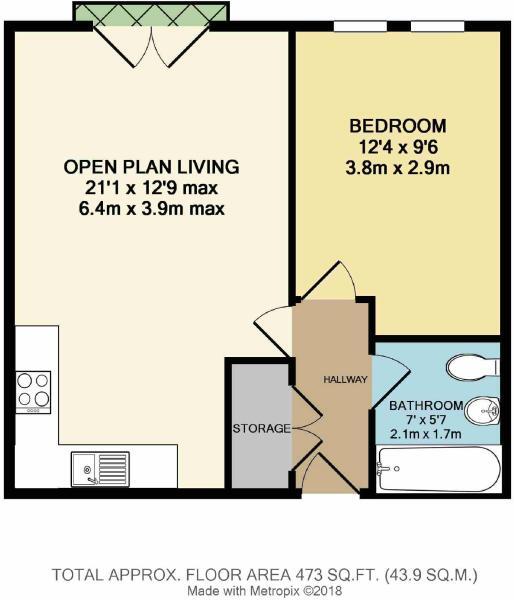 Floorplan of 1 bedroom Flat for sale, Houseman Crescent, Manchester, Greater Manchester, M20