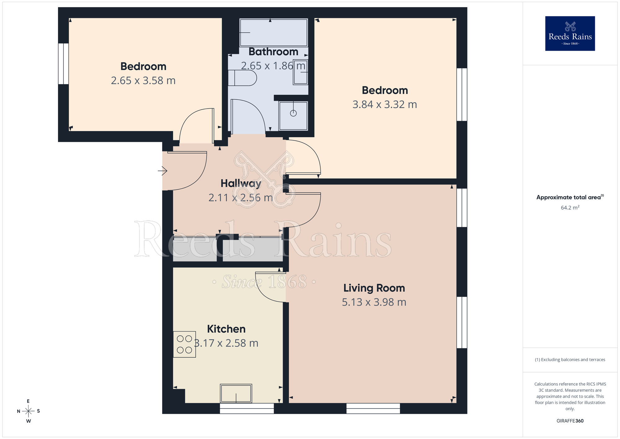 Floorplan of 2 bedroom Flat to rent, Elm Grove, Manchester, Greater Manchester, M20