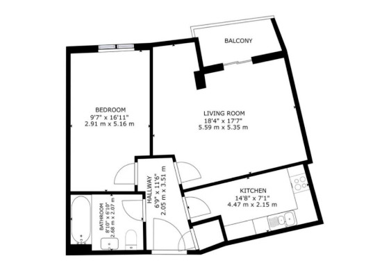 Floorplan of 1 bedroom Flat for sale, Blue Moon Way, Manchester, Greater Manchester, M14