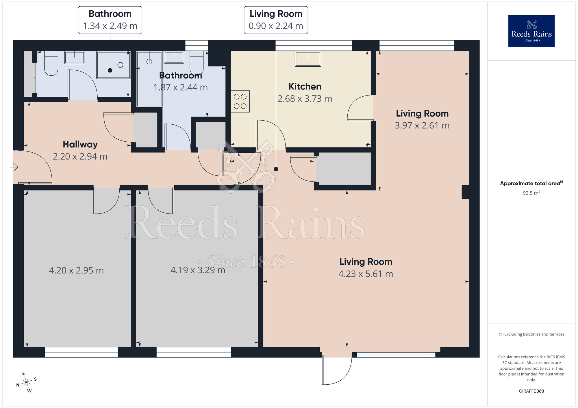 Floorplan of 2 bedroom Flat to rent, Willow Bank, Manchester, Greater Manchester, M14
