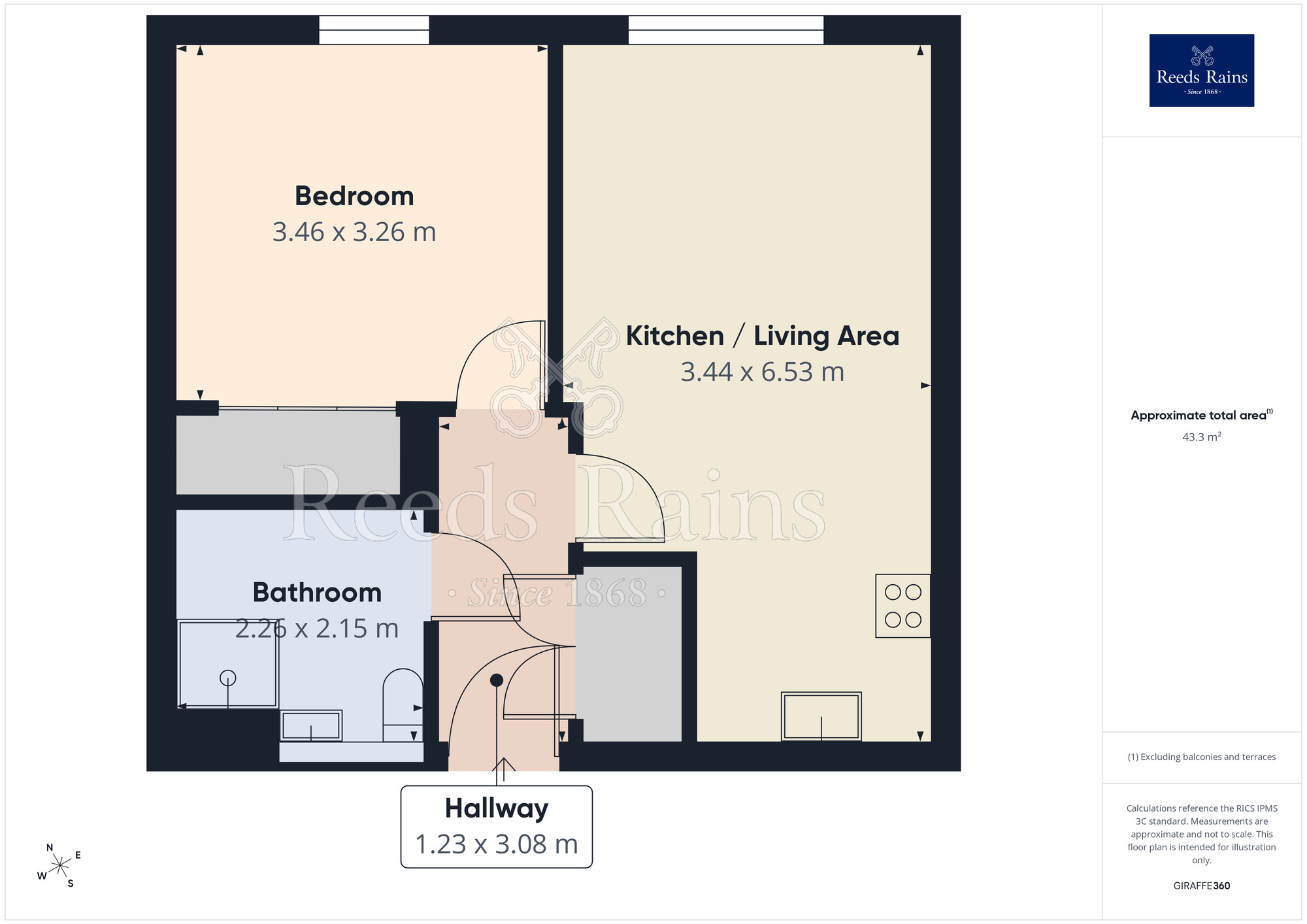 Floorplan of 1 bedroom Flat to rent, The Boulevard, Manchester, Greater Manchester, M20
