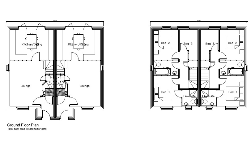 Floorplan of 3 bedroom Semi Detached House for sale, Lakeside Court, Worksop, Nottinghamshire, S80