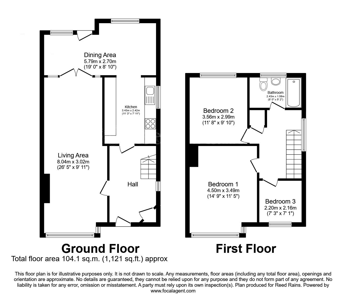 Floorplan of 3 bedroom Semi Detached House for sale, Back Lane, North Anston, South Yorkshire, S25