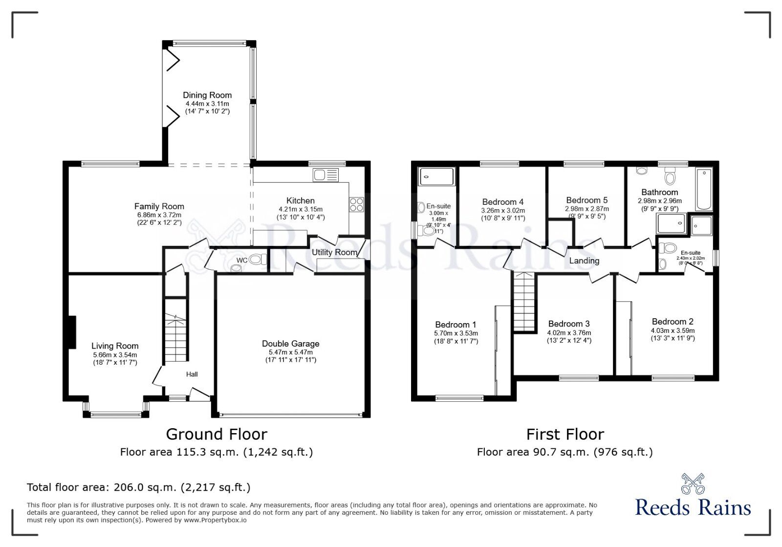 Floorplan of 5 bedroom Detached House to rent, Parkstone Place, South Anston, South Yorkshire, S25
