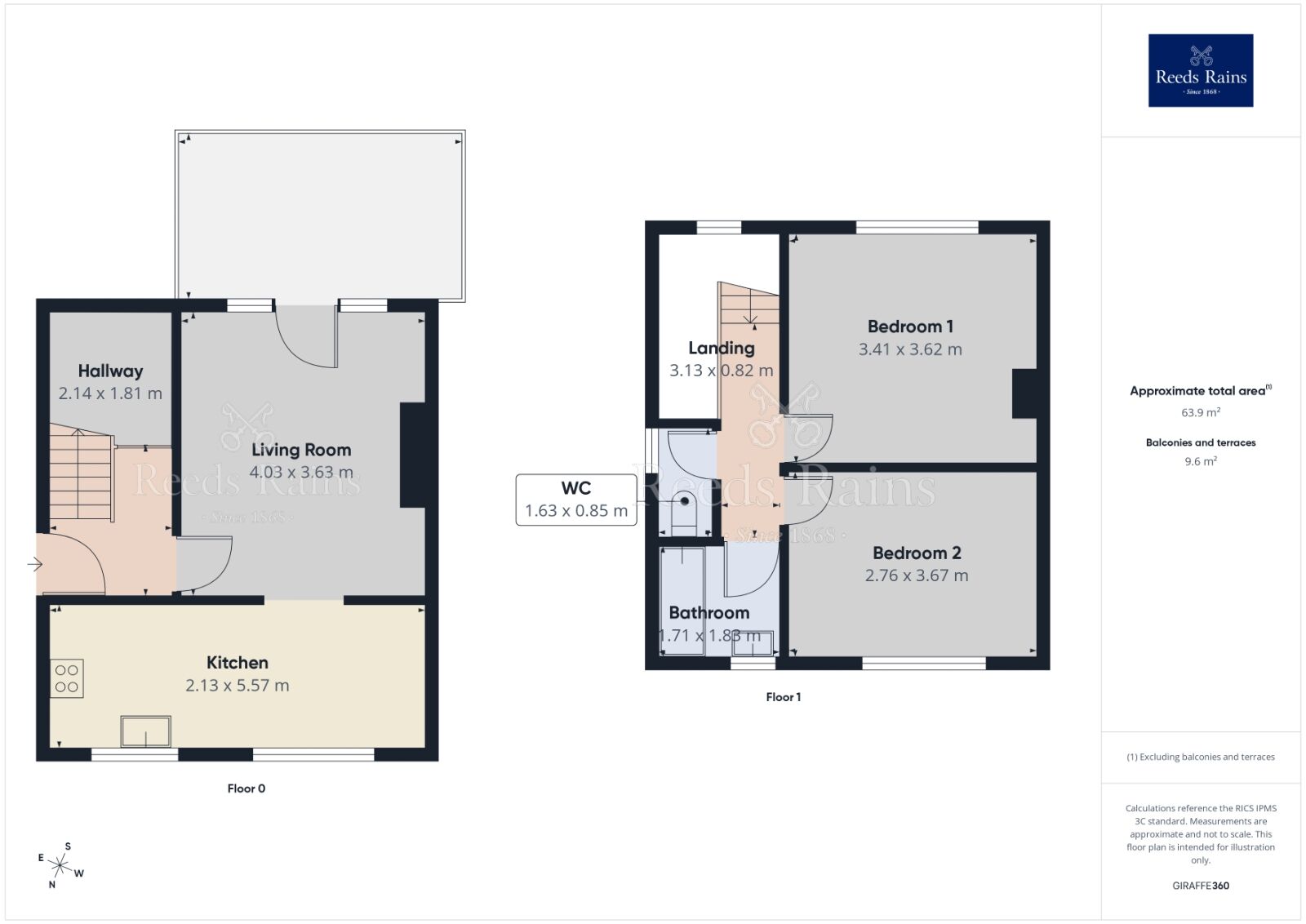 Floorplan of 2 bedroom Semi Detached House to rent, Shakespeare Drive, Dinnington, South Yorkshire, S25