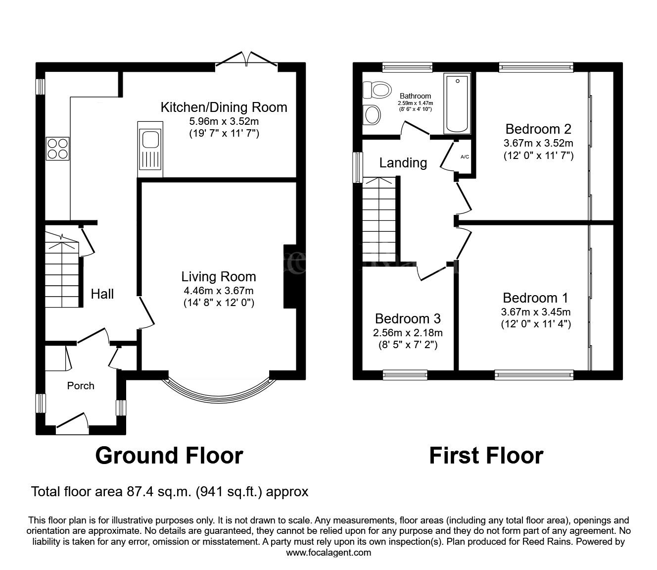 Floorplan of 3 bedroom Semi Detached House for sale, Lindale Close, North Anston, South Yorkshire, S25