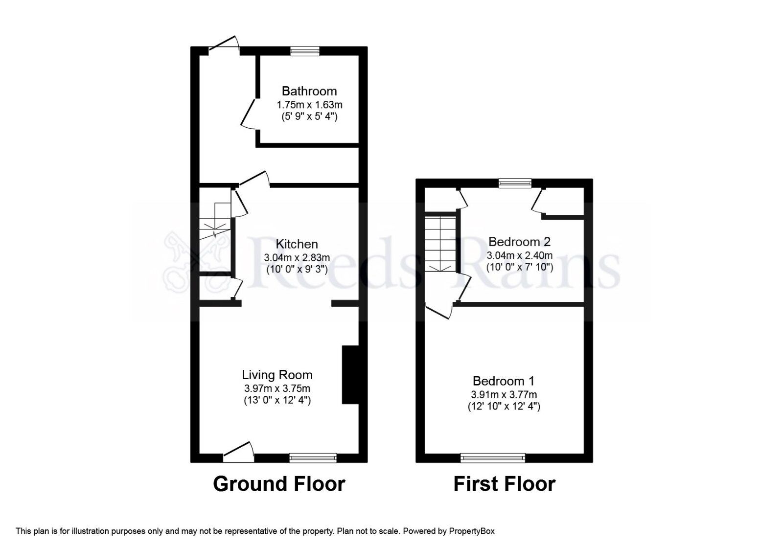 Floorplan of 2 bedroom Mid Terrace House to rent, Church Walk, Worksop, Nottinghamshire, S80