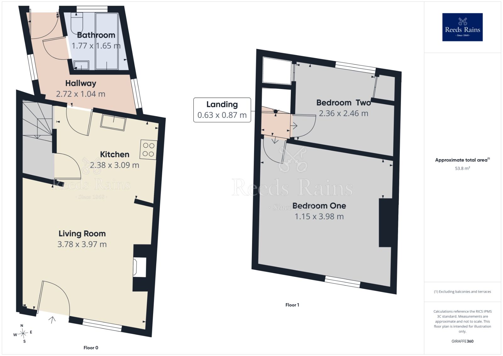 Floorplan of 2 bedroom Mid Terrace House to rent, Church Walk, Worksop, Nottinghamshire, S80
