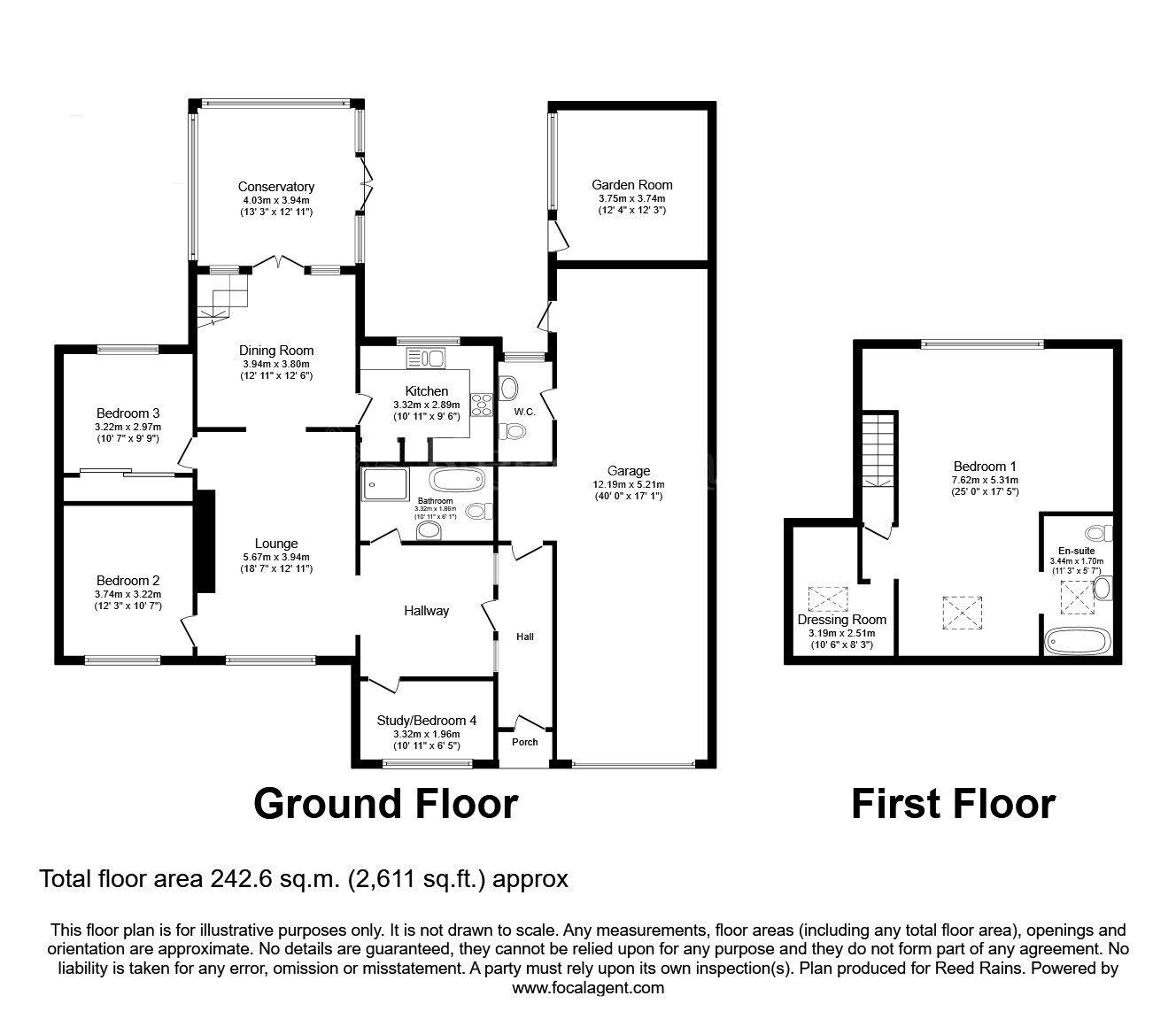 Floorplan of 4 bedroom Detached House for sale, Swinston Hill Road, Dinnington, Sheffield, S25