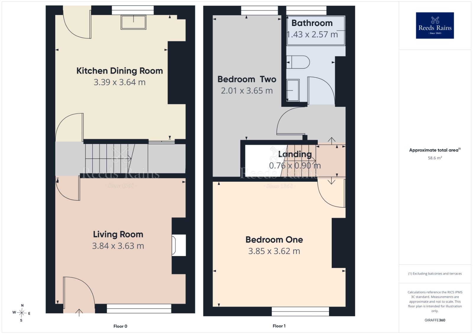 Floorplan of 2 bedroom Mid Terrace House to rent, High Street, South Anston, South Yorkshire, S25