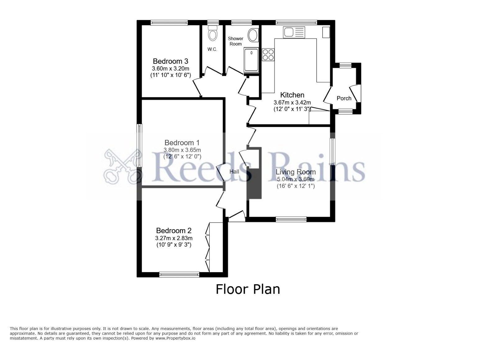 Floorplan of 3 bedroom Detached Bungalow to rent, Hawthorne Avenue, South Anston, South Yorkshire, S25