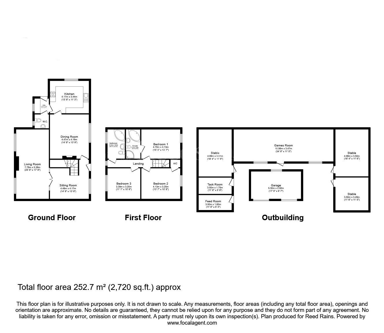 Floorplan of 3 bedroom Detached House for sale, Brookhouse, Laughton, South Yorkshire, S25