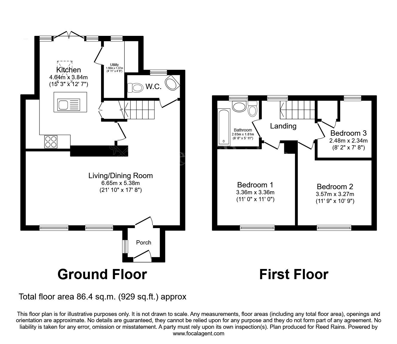 Floorplan of 3 bedroom Mid Terrace House for sale, New Road, Firbeck, South Yorkshire, S81