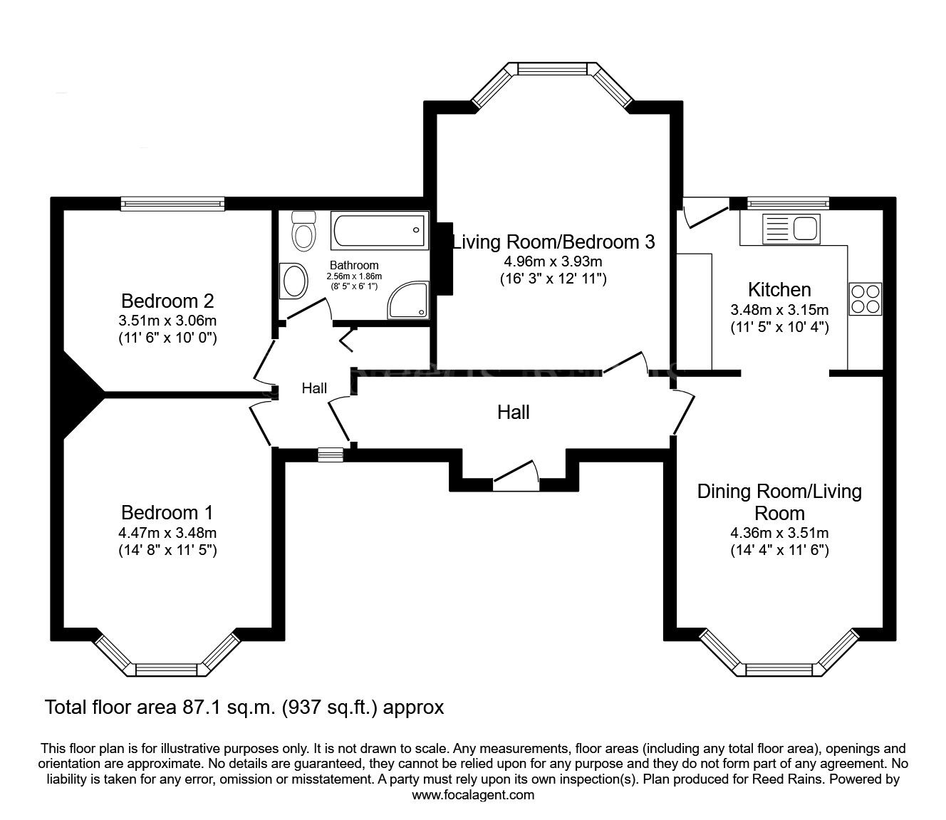 Floorplan of 3 bedroom Detached Bungalow for sale, Breck Lane, Dinnington, South Yorkshire, S25