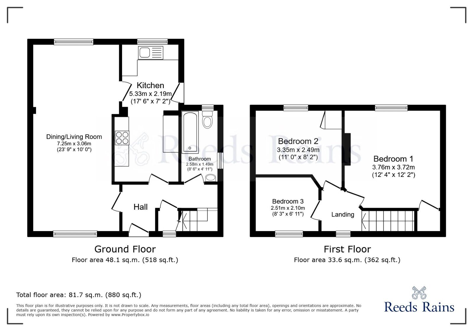 Floorplan of 3 bedroom Semi Detached House to rent, Doctor Lane, Harthill, South Yorkshire, S26