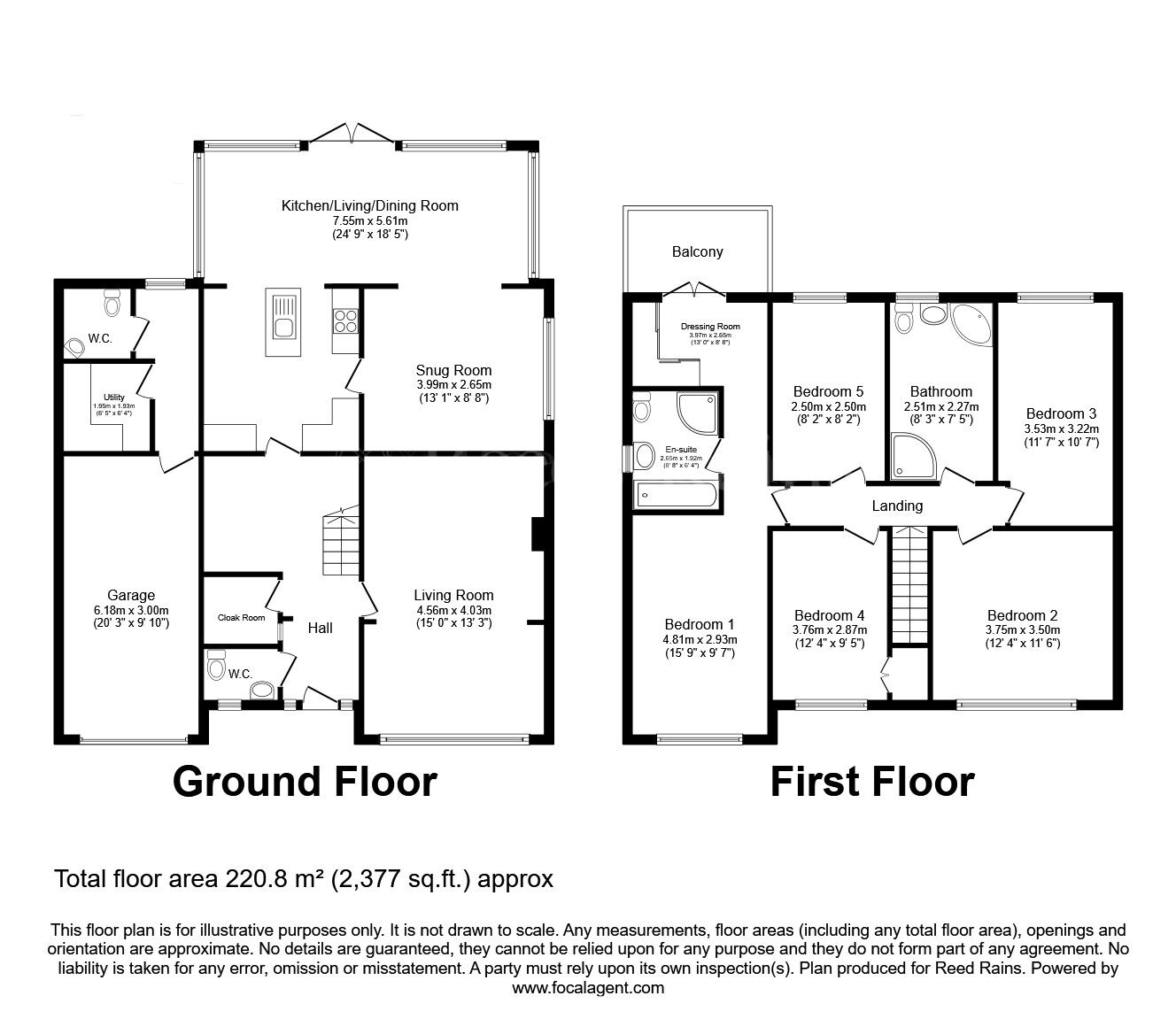 Floorplan of 5 bedroom Detached House for sale, Windsor Road, Carlton-in-Lindrick, Nottinghamshire, S81