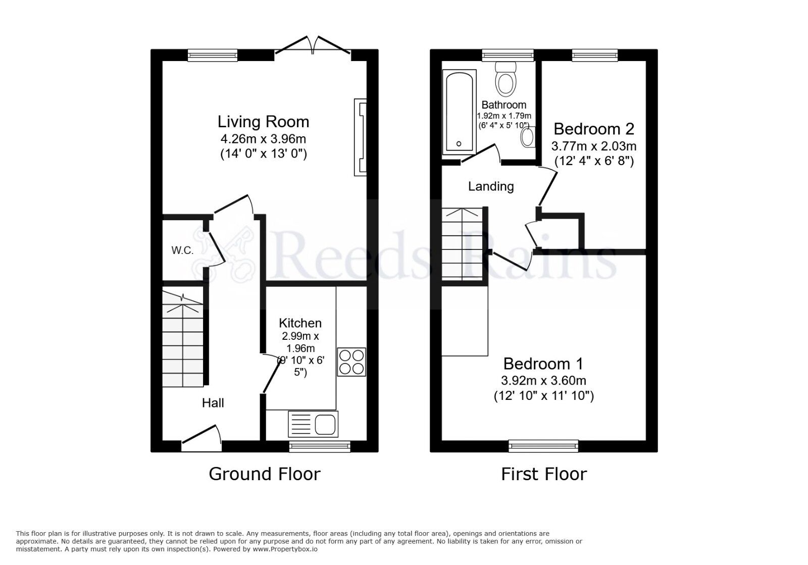 Floorplan of 2 bedroom Semi Detached House to rent, St. Pauls Close, Dinnington, South Yorkshire, S25
