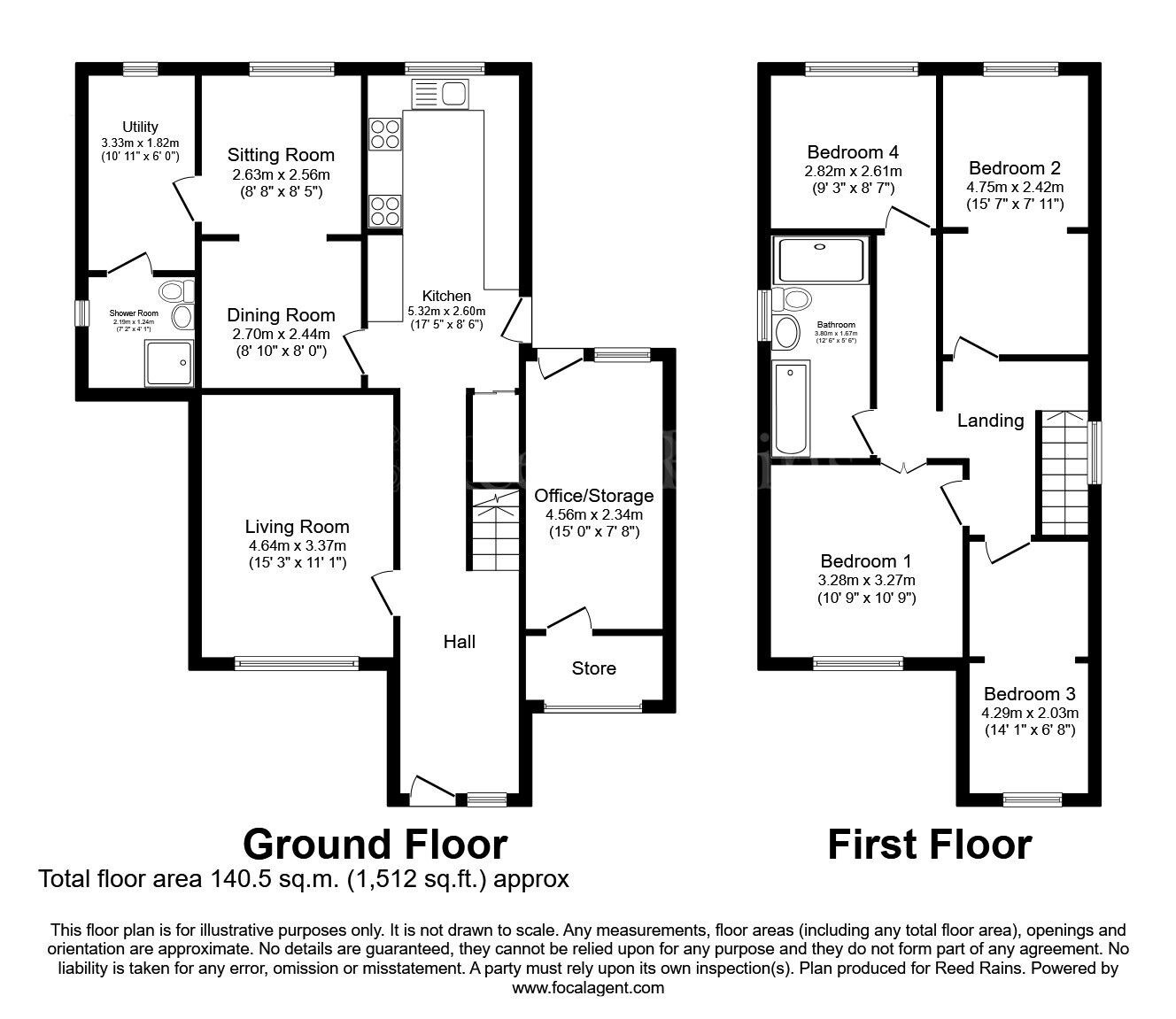Floorplan of 4 bedroom Detached House for sale, Woodsetts Road, North Anston, South Yorkshire, S25
