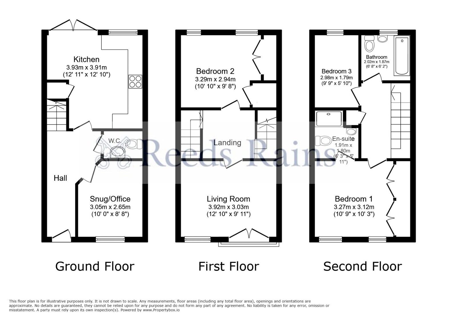 Floorplan of 3 bedroom Mid Terrace House to rent, Blakeney Mews, Dinnington, South Yorkshire, S25