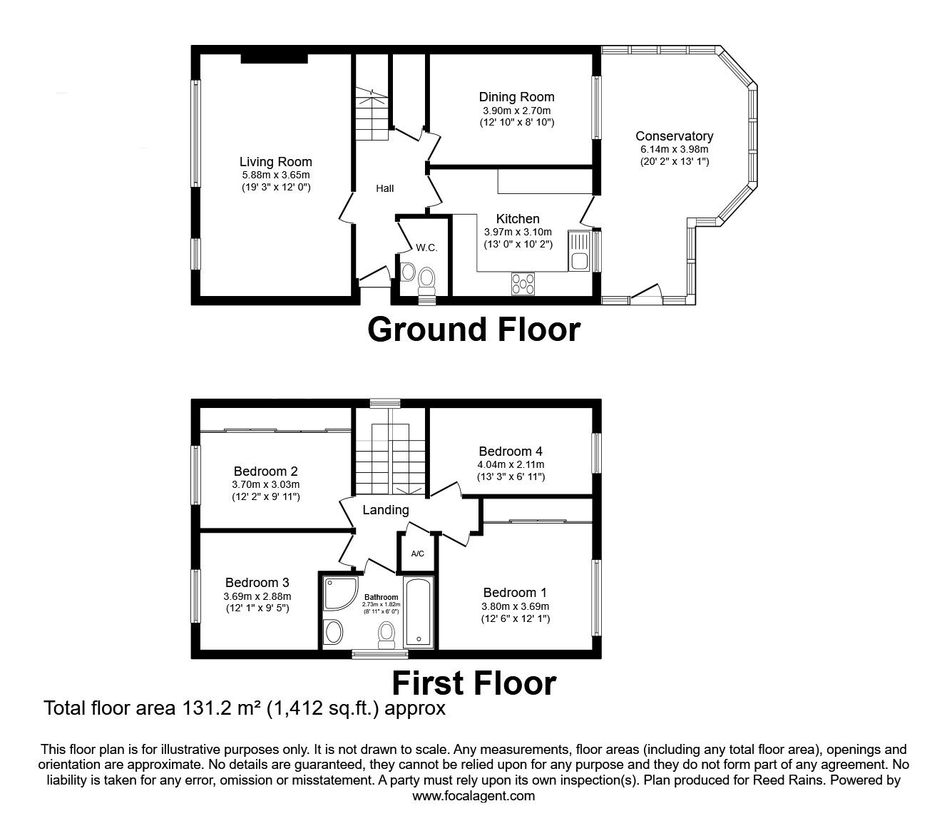 Floorplan of 4 bedroom Detached House for sale, Birkdale Avenue, Dinnington, South Yorkshire, S25
