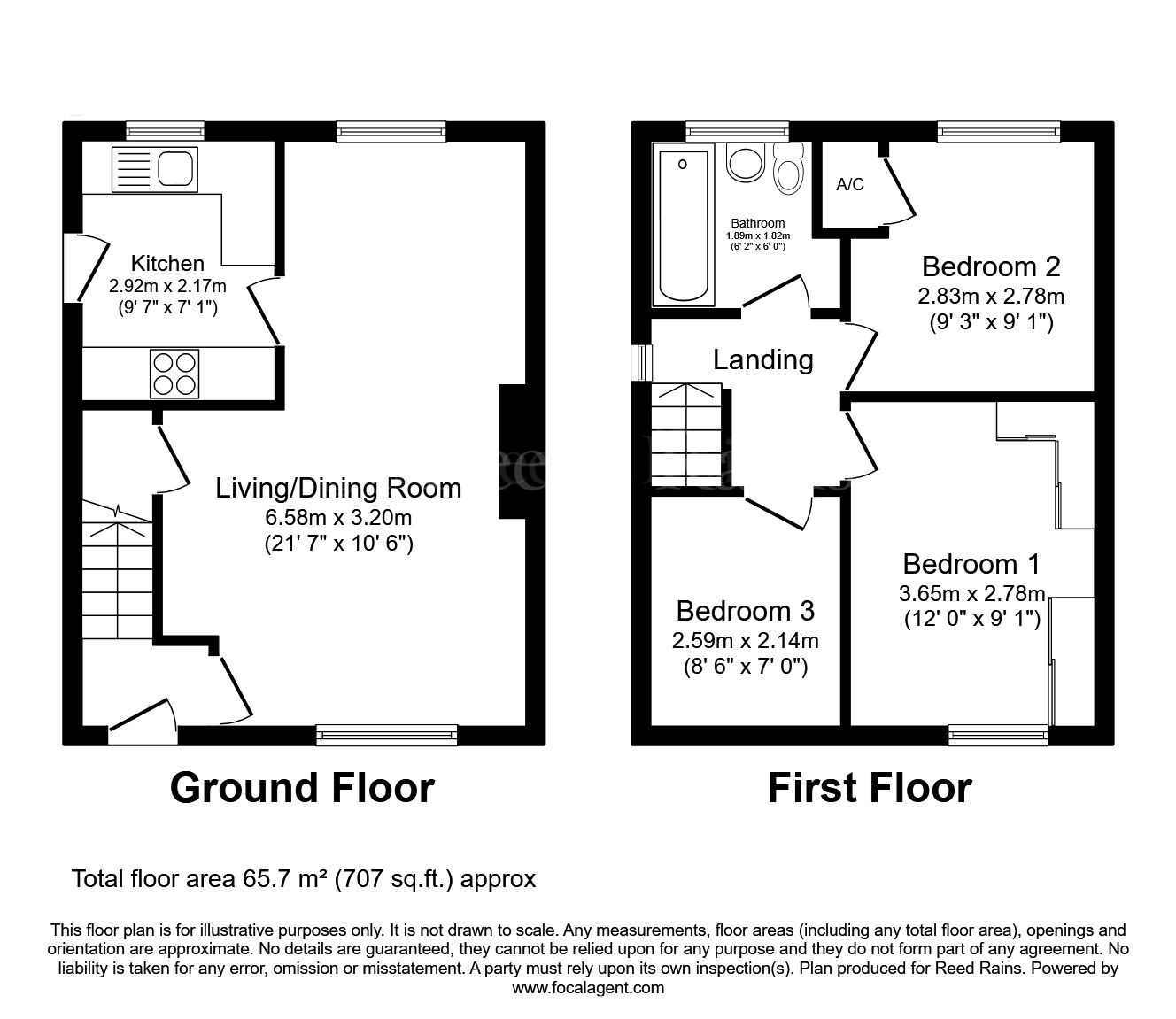 Floorplan of 3 bedroom Semi Detached House for sale, Elmton Close, Creswell, Derbyshire, S80