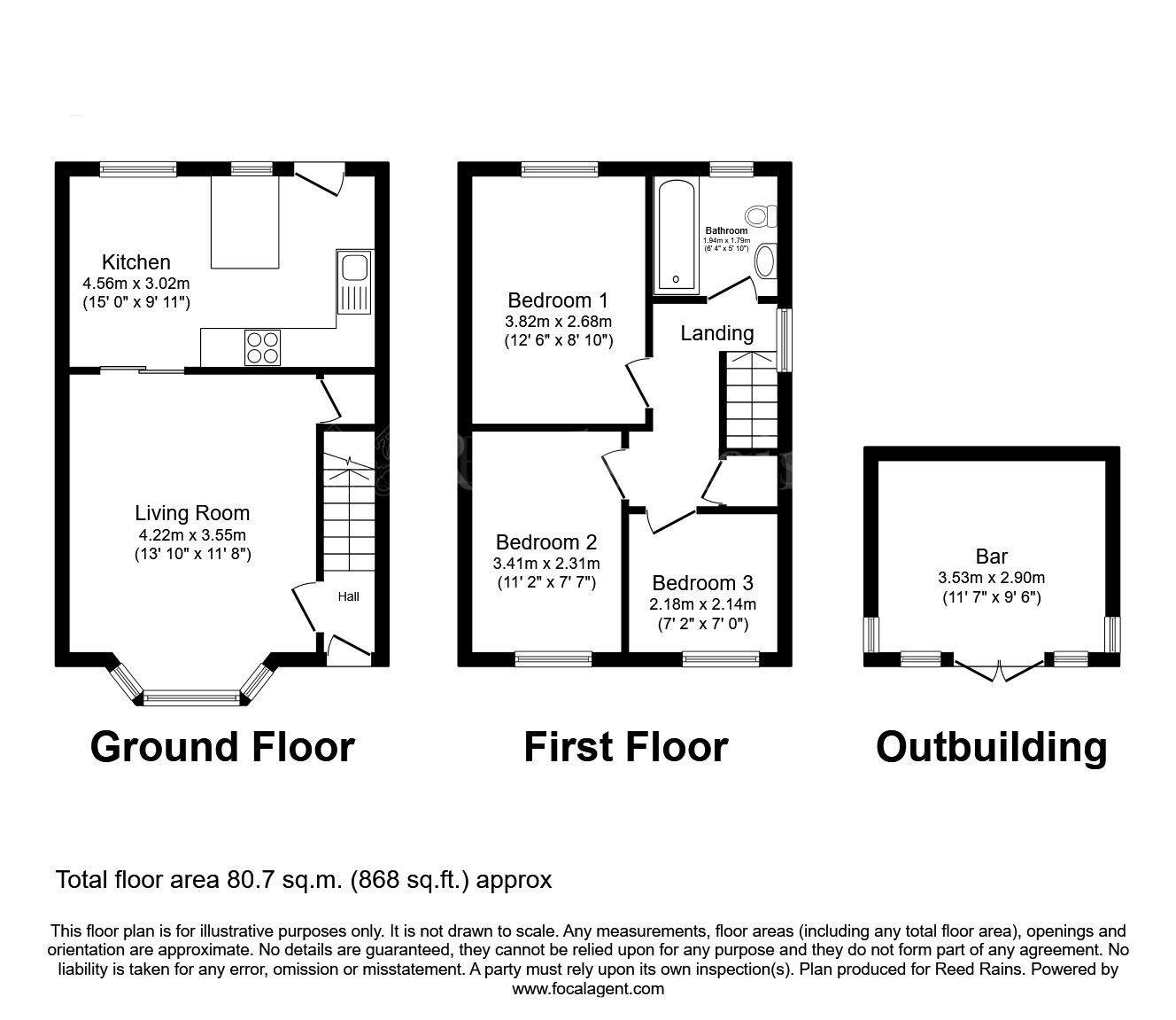 Floorplan of 3 bedroom Detached House for sale, Brampton Meadows, Thurcroft, South Yorkshire, S66